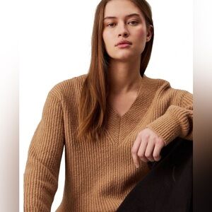 Charter Club Cashmere Camel V-Neck Sweater
